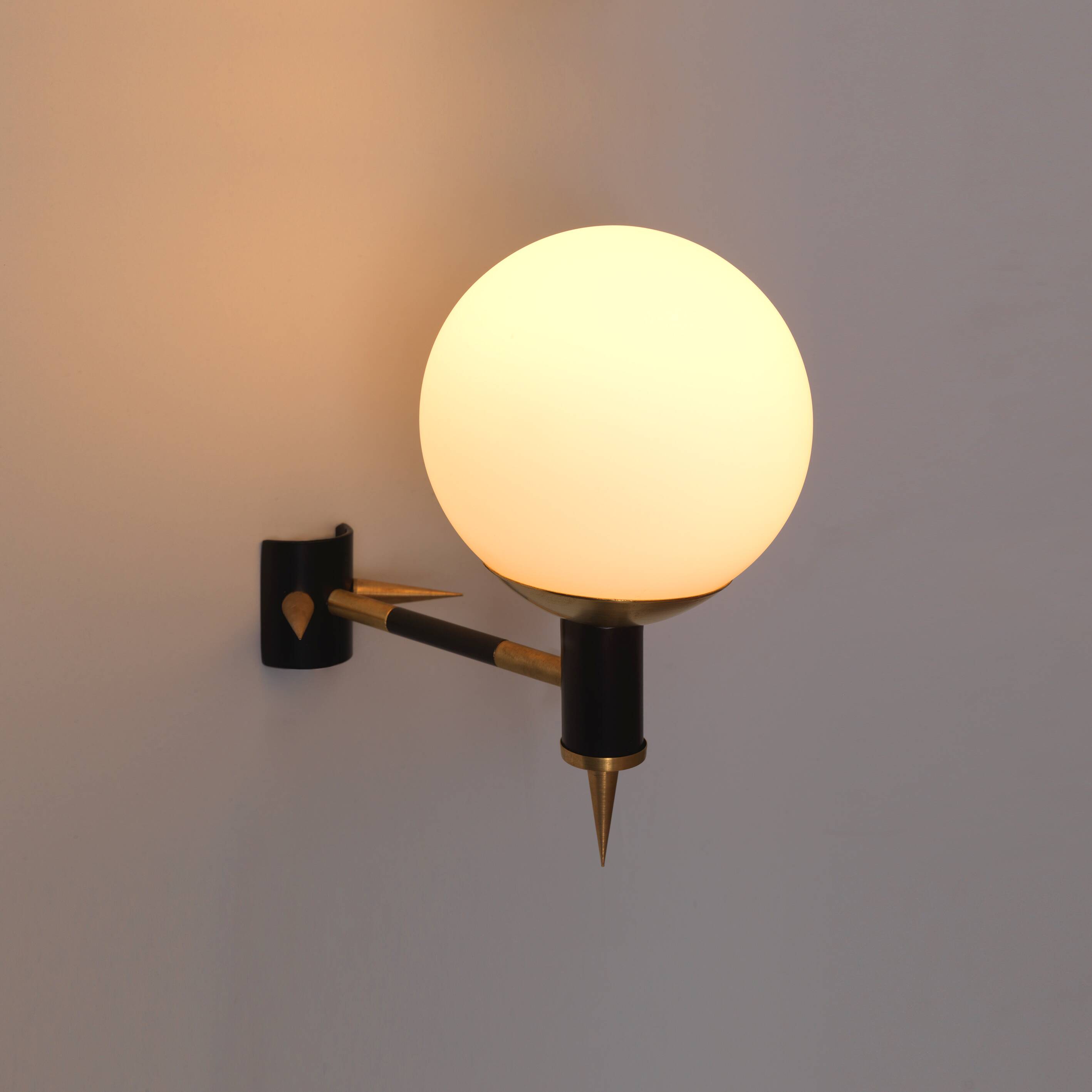 Maison Arlus Manner Wall Lights vintage retro sconces Brass Glass