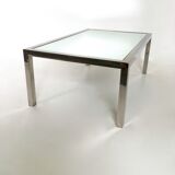 Steel Coffee Table in the Style of Nanda Vigo with a Mirrored Top, Italy, 1970s