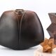 Vase noir et marron de Pierre Lebe pour Virebent