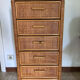 Vintage rattan chest of drawers with 6 drawers