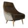 Mid-century mohair velvet high-back easy chair, Italy 1950s