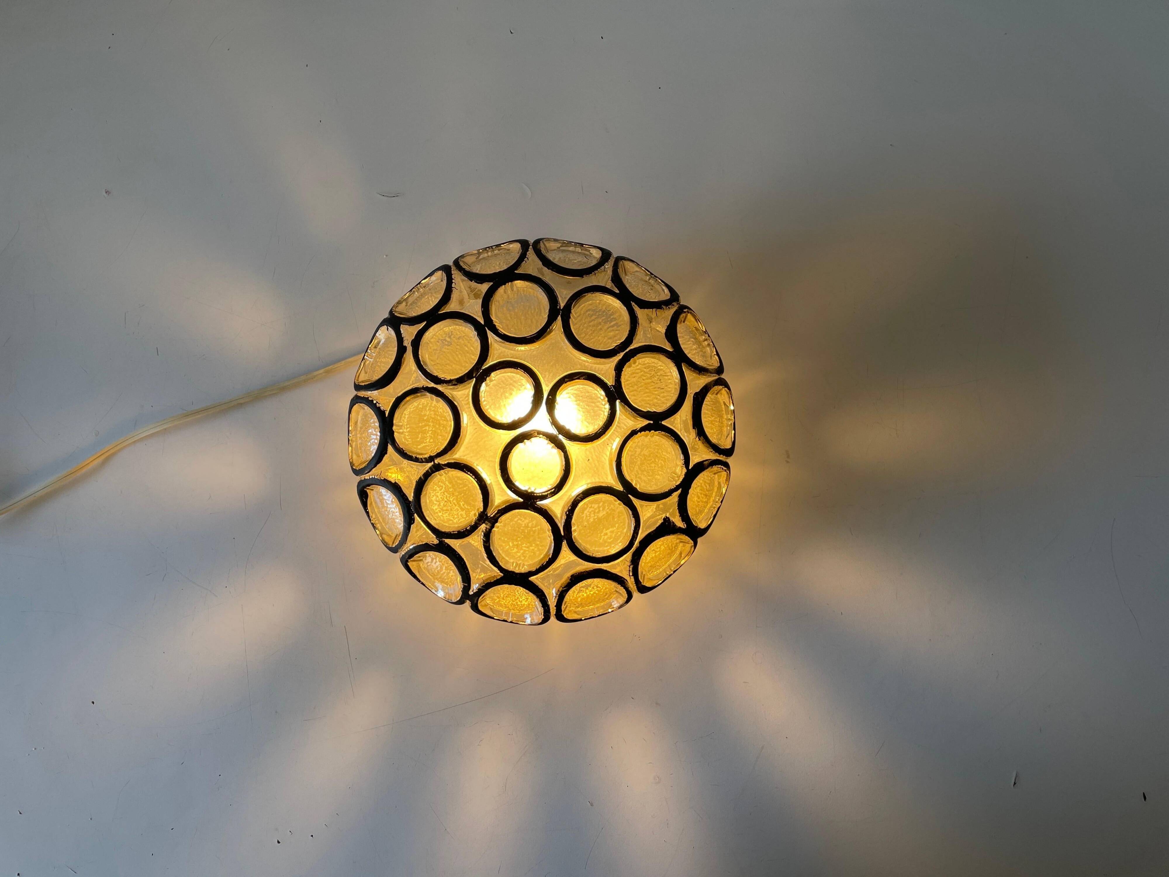 Iron or structured glass wall light by Limburg, 1960s, Germany.