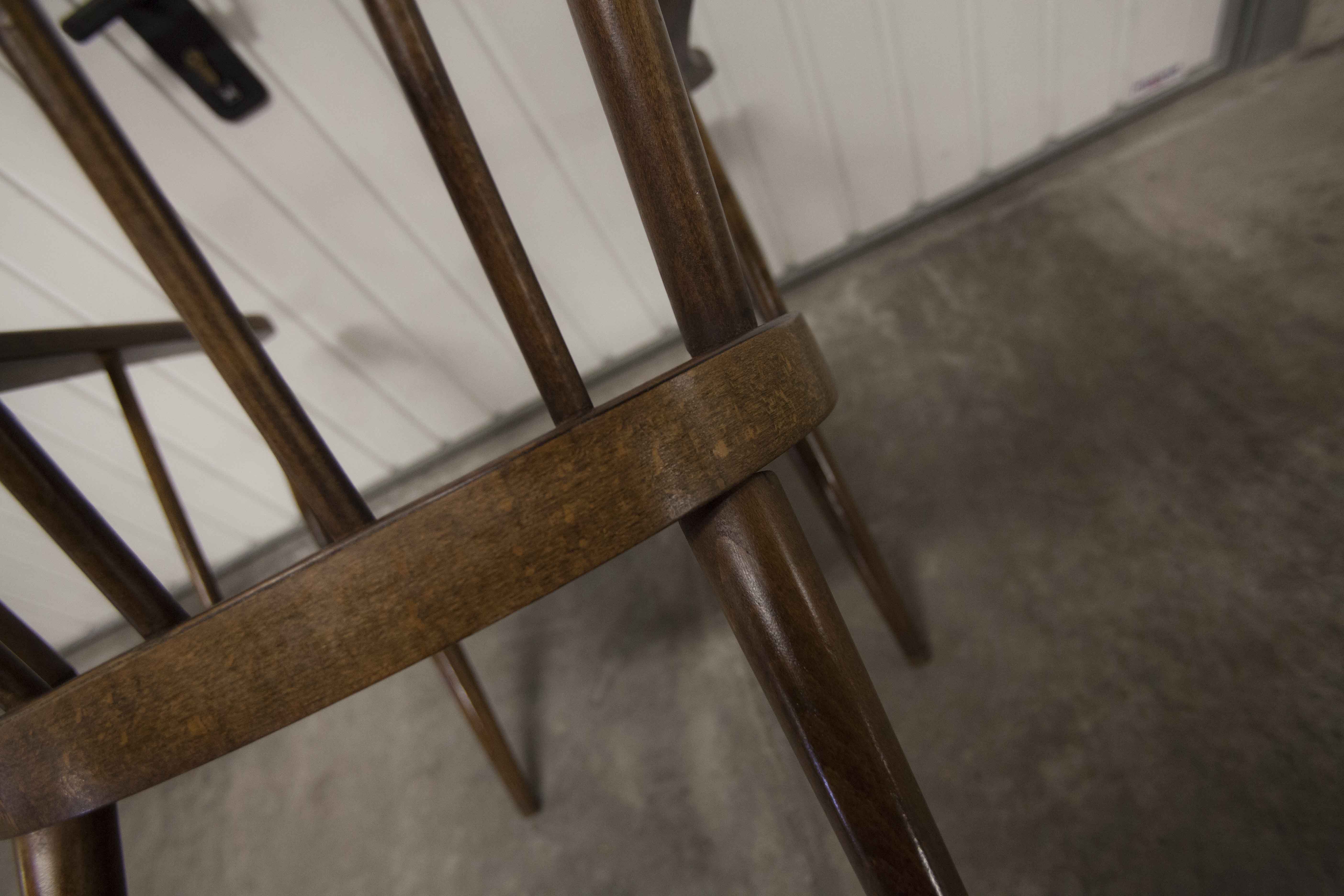 Fauteuil Baumann modèle éventail 1970 bois courbé