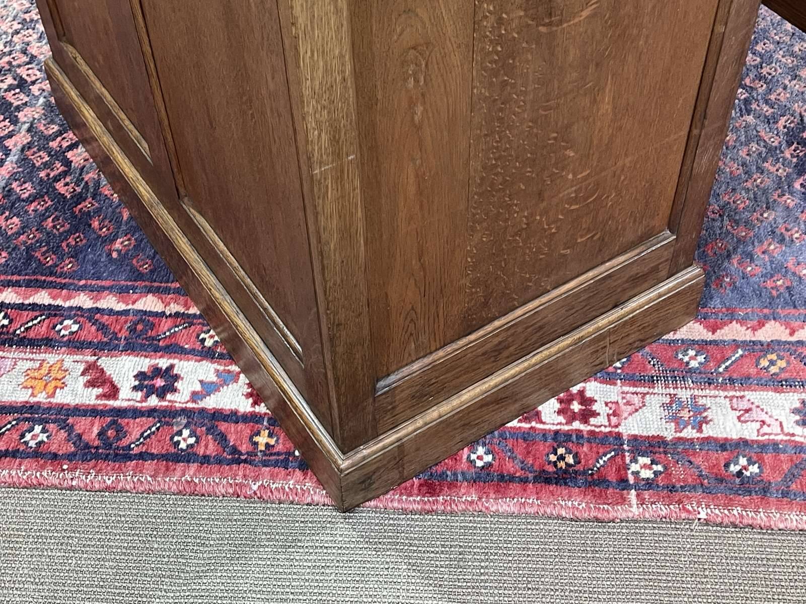 Early 20th century English flat desk in oak