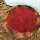 Coffee table oak and leather 1950