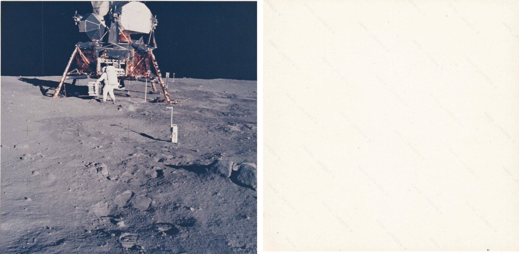 Superb historical chromogenic photograph from 1969 1st step on the moon.