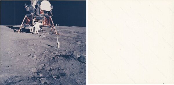 Superbe photographie historique  chromogénique de 1969 1er pas sur la lune.
