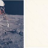 Superbe photographie historique  chromogénique de 1969 1er pas sur la lune.