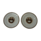 Pair Art Deco: plate mill of the Wolves of 1930/40