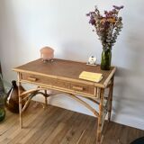 Rattan desk and canework 50s