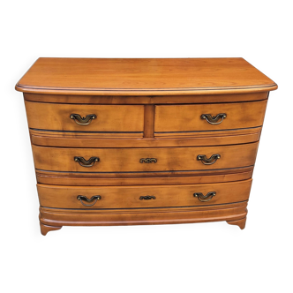 Louis XV style sideboard, mid-20th century, in solid light cherry, 4 drawers, 2 with keys.