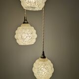 Vintage design chandelier in yellow Clichy glass