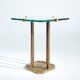 Peter Ghyczy t18 bronze cut glass sidetable, brutalist classic