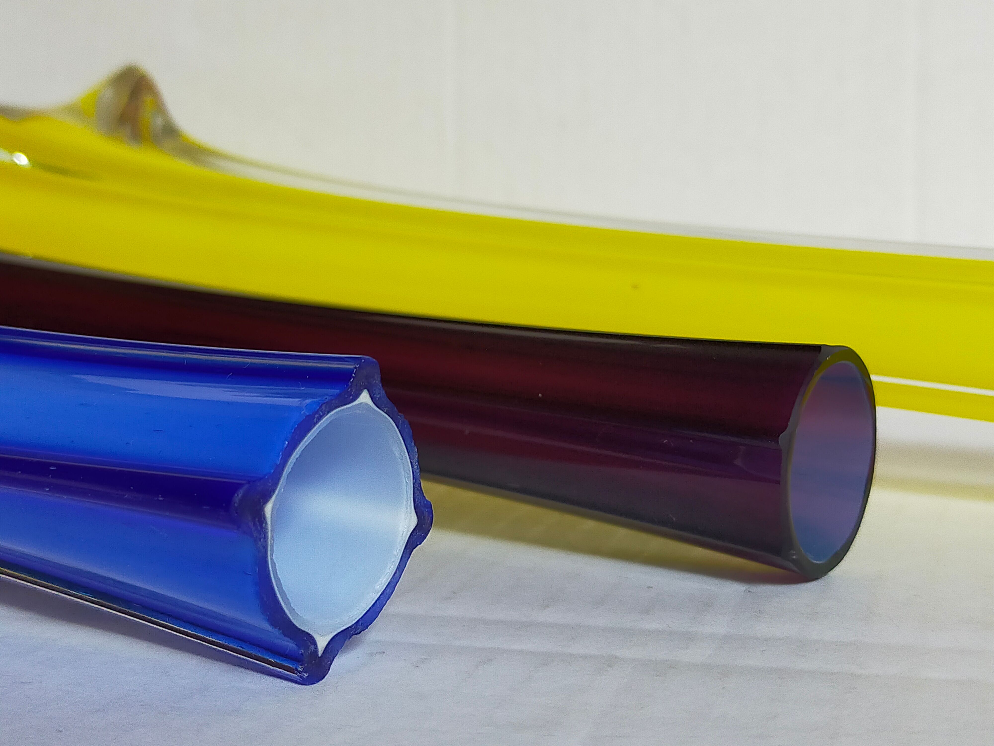 Trio of ancient stretched glass soliflores