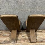 Afrique Centrale vers 1950 : paire de chaises en bois exotique