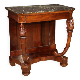 Majestic Empire period console with swans in mahogany circa 1800-1820
