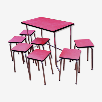 Table and stools in formica