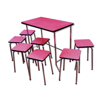 Table and stools in formica