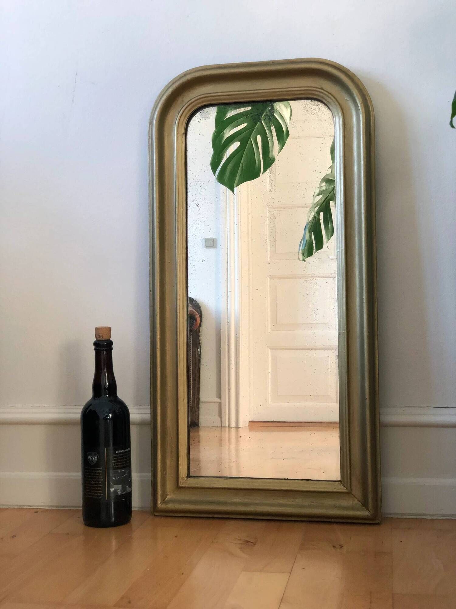 Antique French Louis Philippe full length mirror – gold, late 19th century