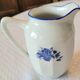 Blue and white ceramic coffee service with vintage flowers.