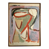 Original lithograph signed and numbered by Bram VAN VELDE, Red Course - MP 041, 1968