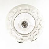 Steel Table Lamp with a Spheric Transparent Murano Glass Lampshade, Italy