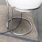 Vintage globe floor lamp in glass and chrome from the space age.