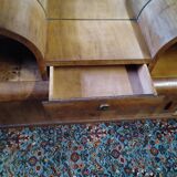 Art deco headboard in walnut bramble