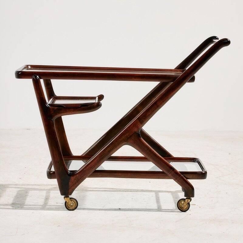 Alder Wood Trolley by Cesare Lacca for Cassina, 1950s