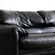 Cassina Maralunga Two Seater Sofa In Black Leather By Vico Magistretti 1970