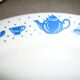 Set of 2 plates naïve blue décor on white background