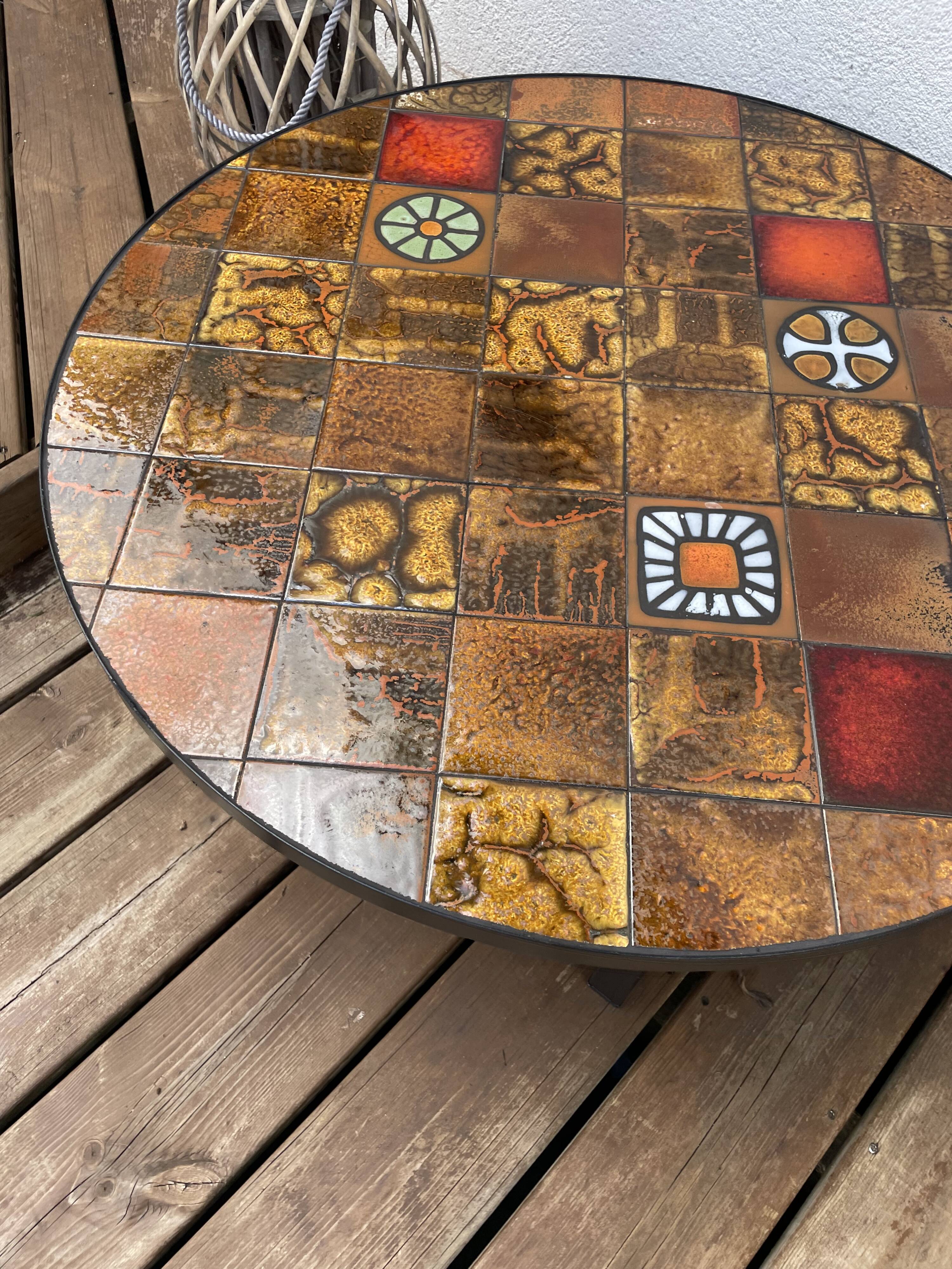 Ceramic coffee table by Jean Gregorieff