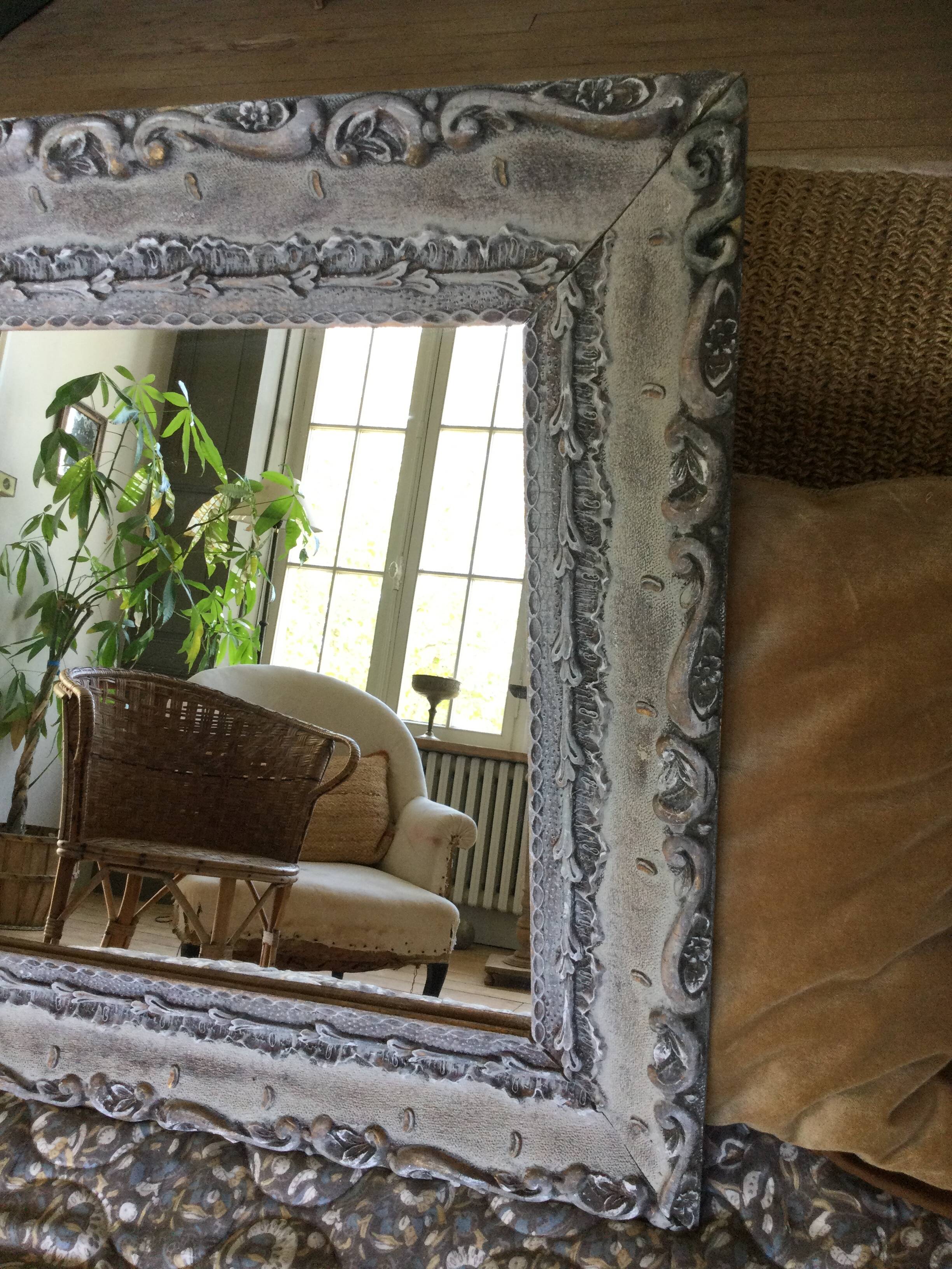Antique patinated mirror