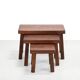 Set of three brutalist oak side tables 1970's