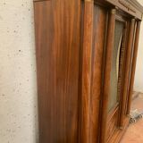 Library with detached columns of Empire style in mahogany and veneer XX century