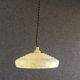 French pendant lamp in pale yellow clichy glass - delivered with new cable and brass socket