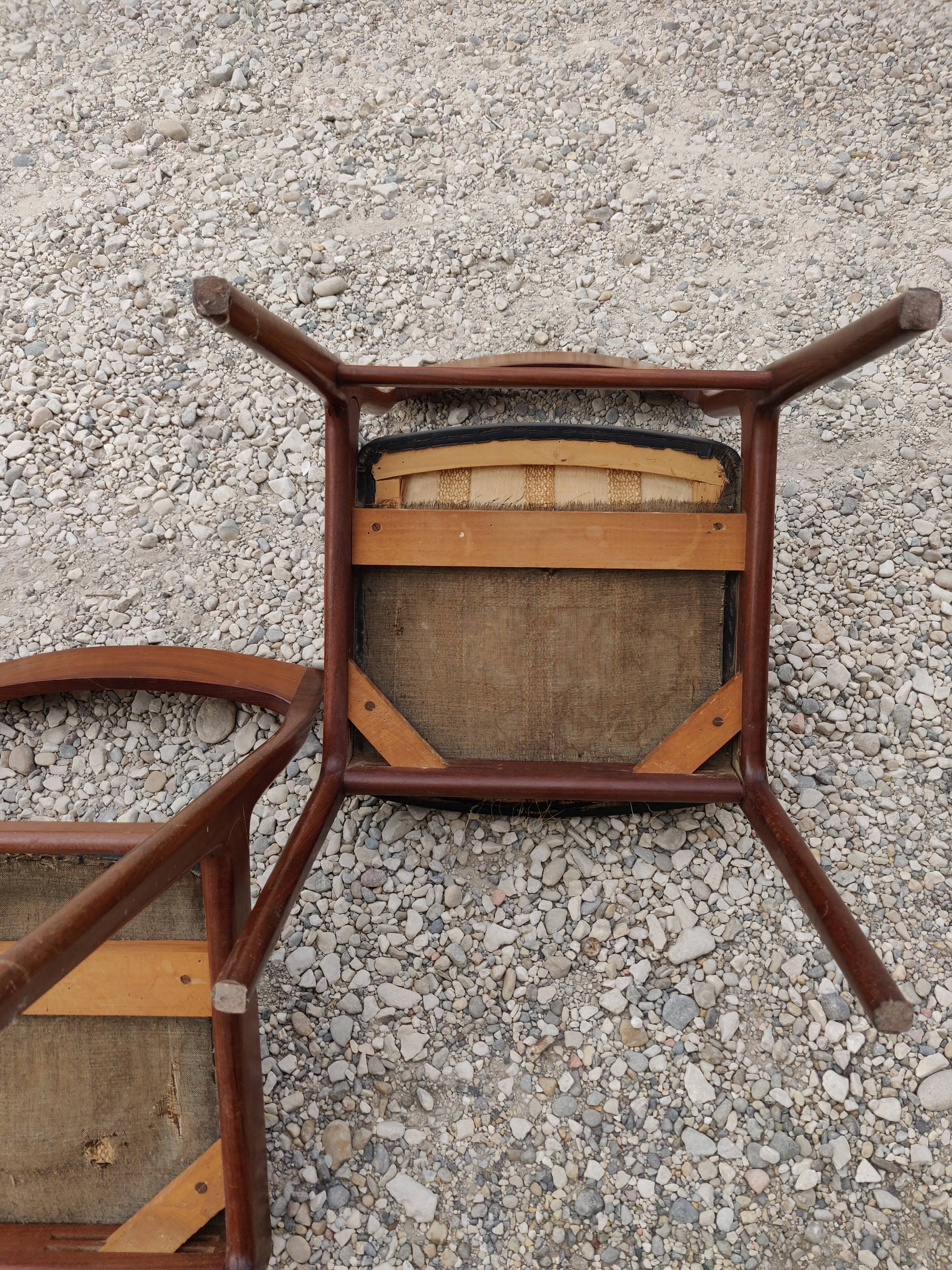 Set of 4 teak chairs scandinave style 60s