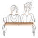 Banc en fer et rotin