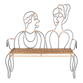 Banc en fer et rotin