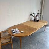 Vintage extendable round dining table Omann Jun