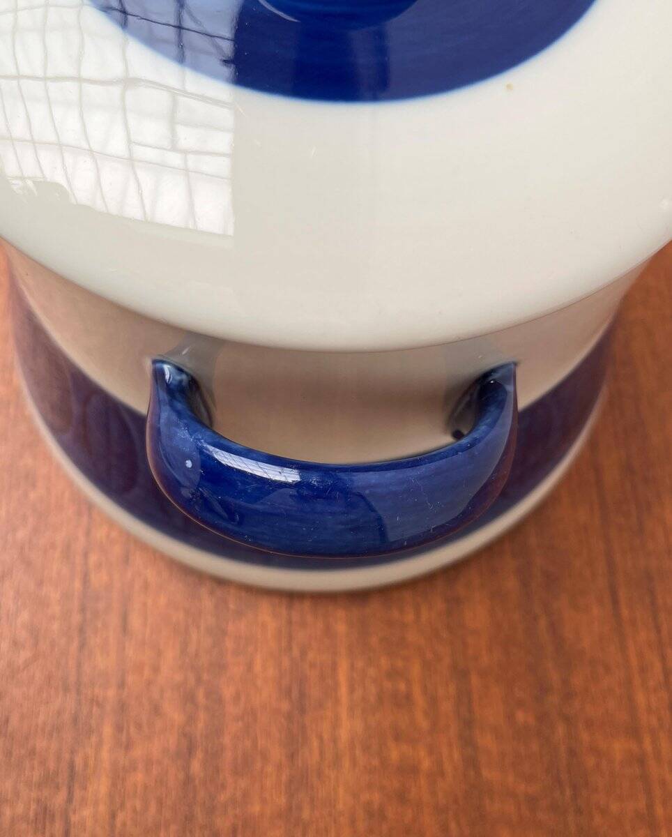 Grand Terrine Couvercle de Pot Suédois du Milieu du Siècle Koka Blue Bla par Hertha Bengtson pour Rörstrand, années 1950