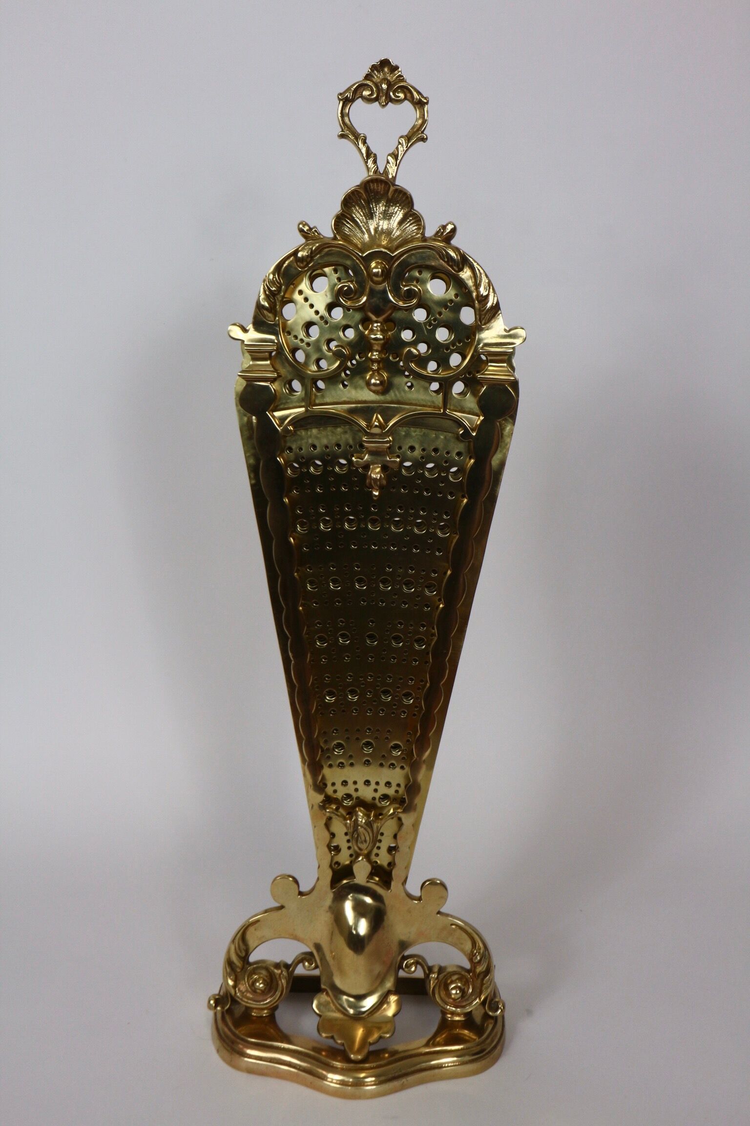 Fireplace peacock tail effect vintage, brass