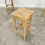 4 tabourets hauts 1960 en bois brut