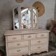 Rattan chest of drawers 80s and its mirror