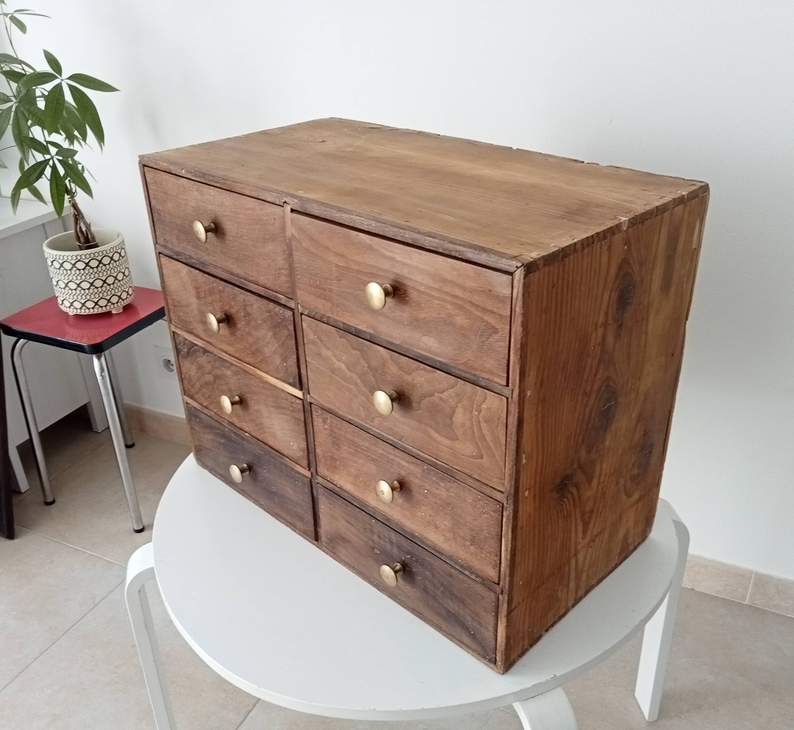 Meuble d'horloger niche a tiroirs années 30/40