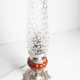 Table or bedside lamp of 1960 ceramic silvered metal glass