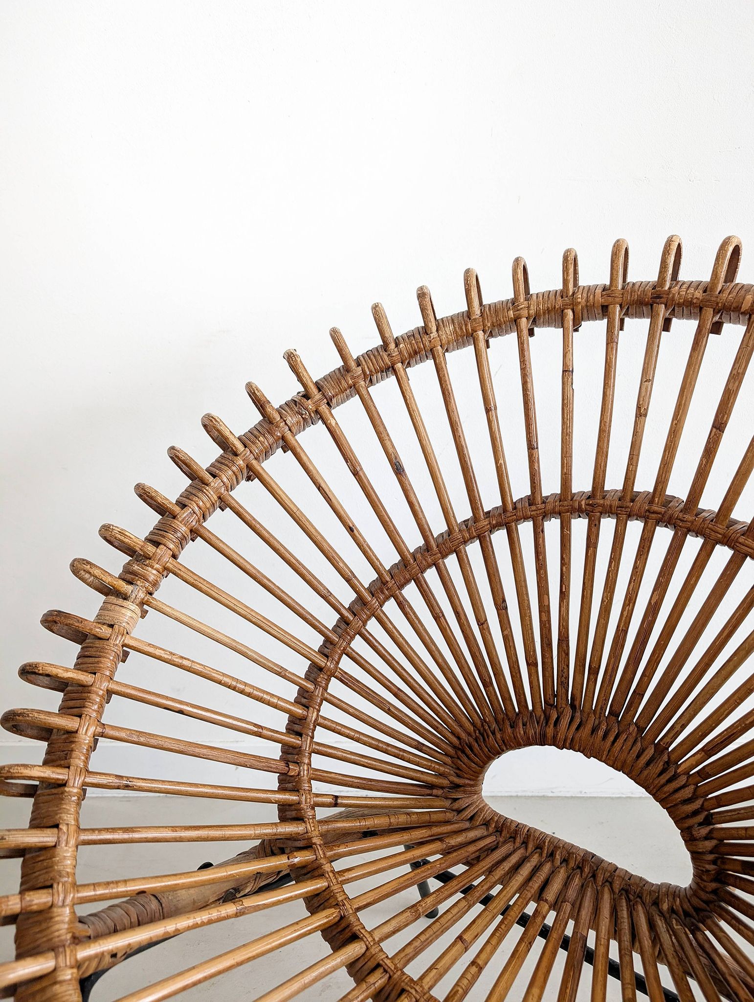 French Rattan Lounge Chair 1960s