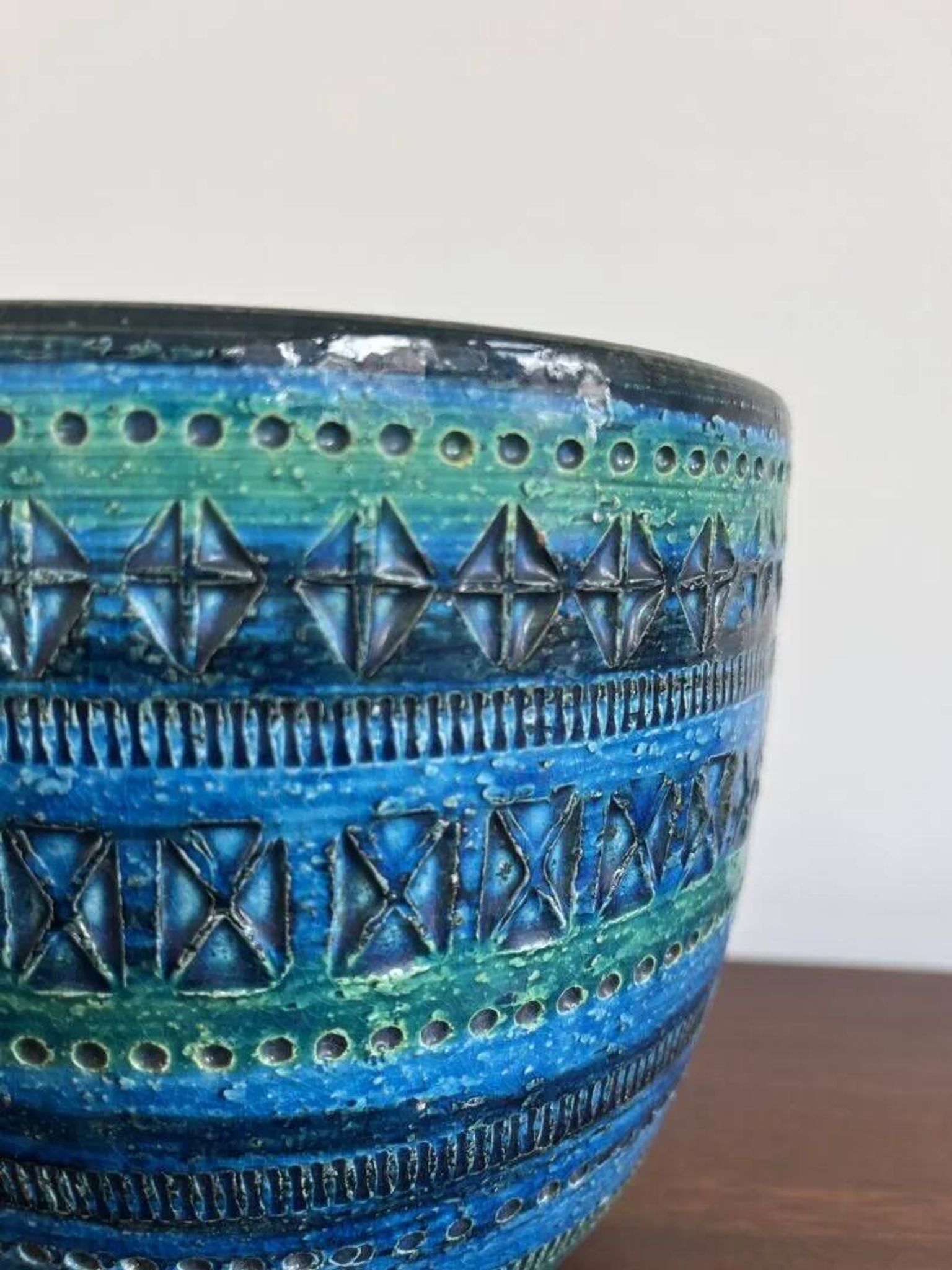 Vase à fleurs Bitossi – Bleu Rimini, Aldo Londi