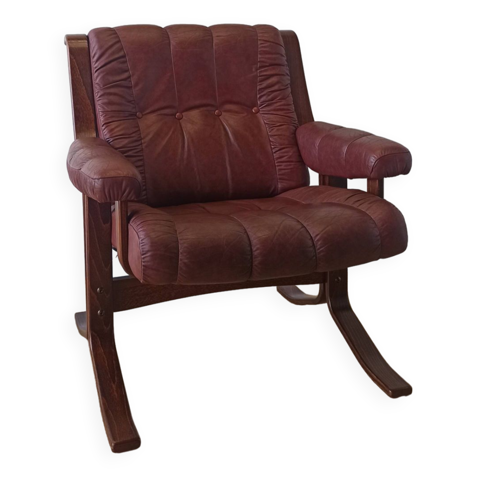 Scandinavian Mid-Century Modern Leather Easy Chair by Ekornes 1970s.