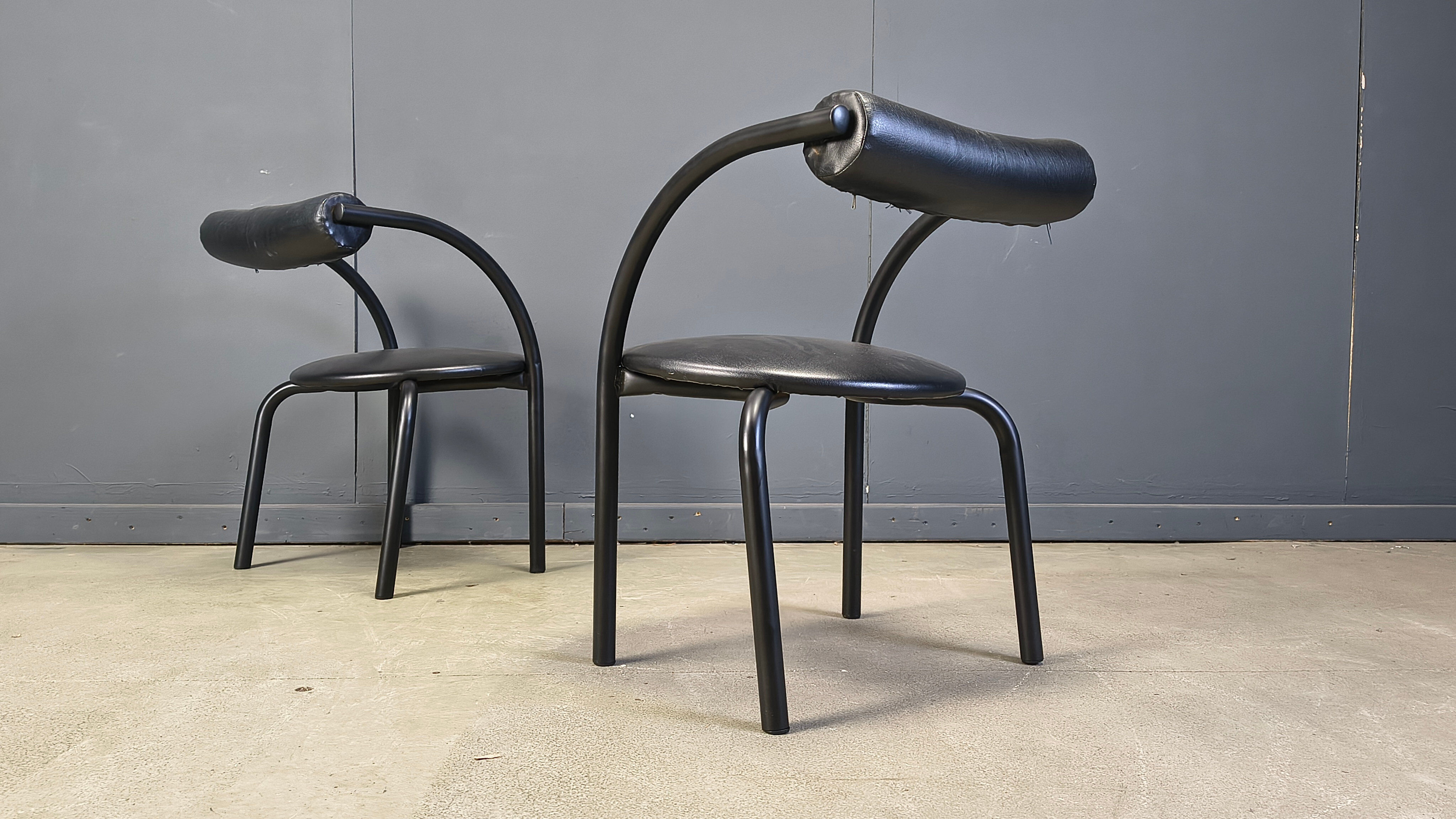 Postmodern dining chairs, 1980s, set of 4